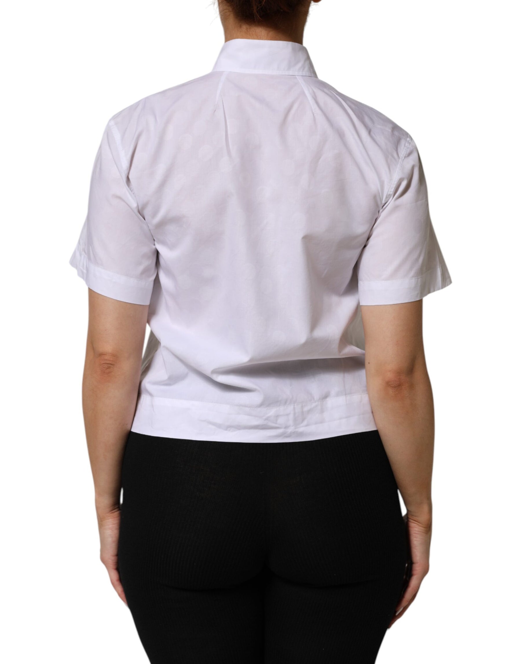 Dolce & Gabbana White Collared Short Sleeve Polo Shirt Top | Regal Royce
