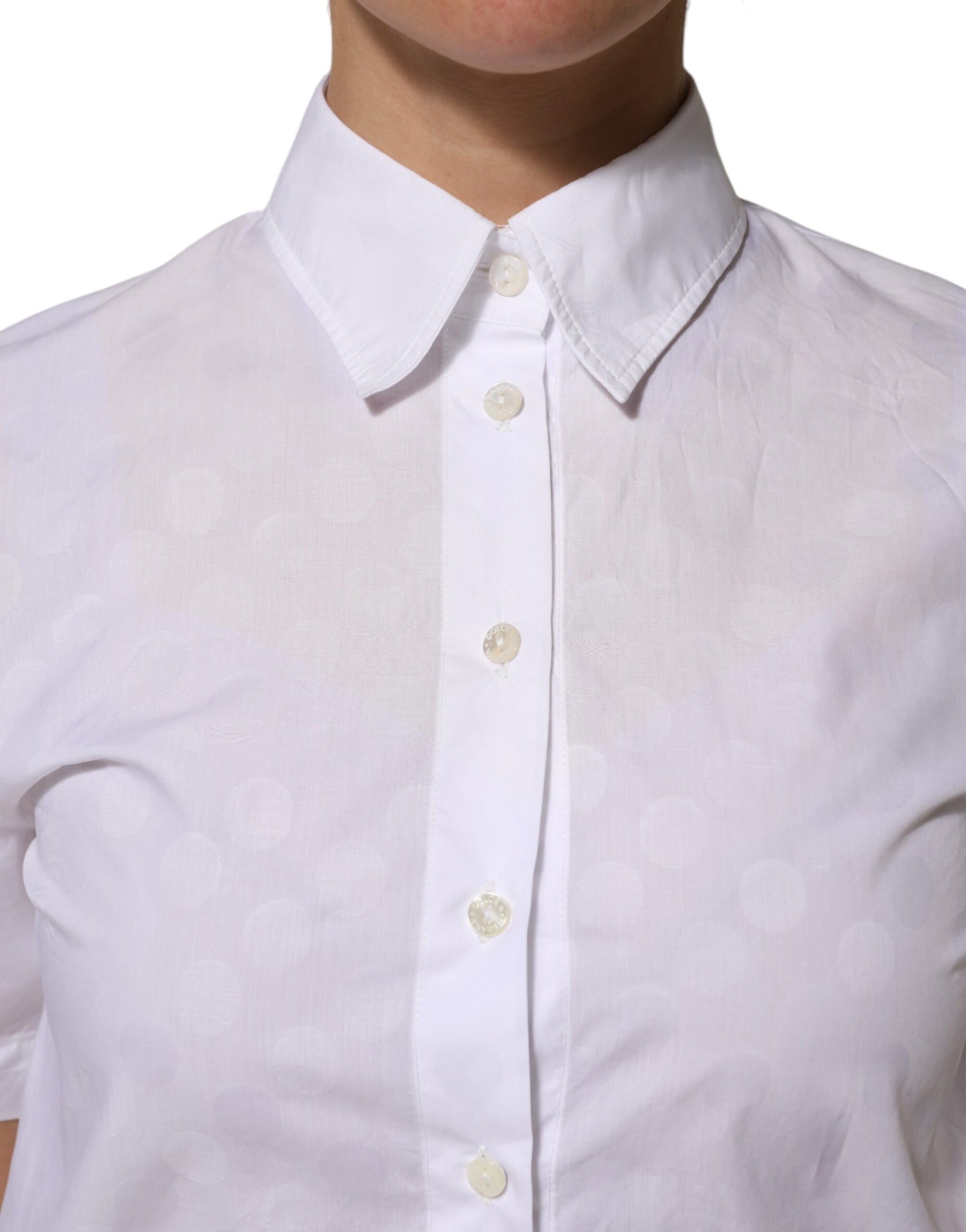 Dolce & Gabbana White Collared Short Sleeve Polo Shirt Top | Regal Royce