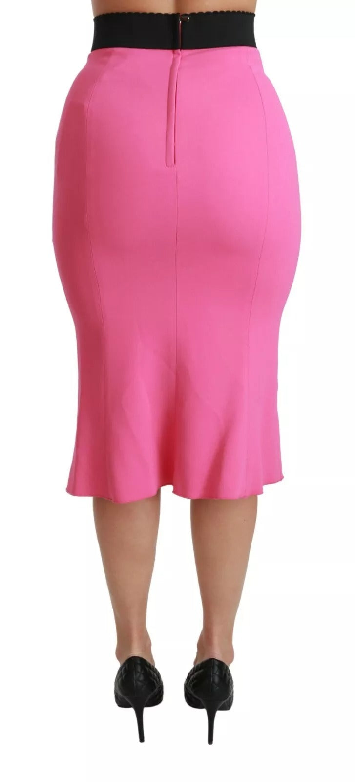 Dolce & Gabbana Pink High Waist Pencil Cut Midi Skirt | Regal Royce