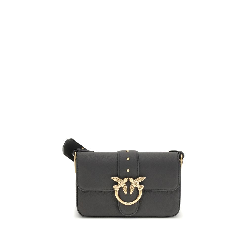 PINKO Black Calf Leather Bos Taurus Shoulder Bag | Regal Royce