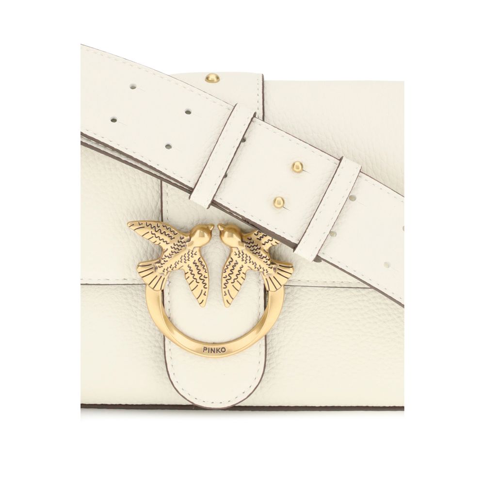 PINKO White Calf Leather Bos Taurus Shoulder Bag | Regal Royce