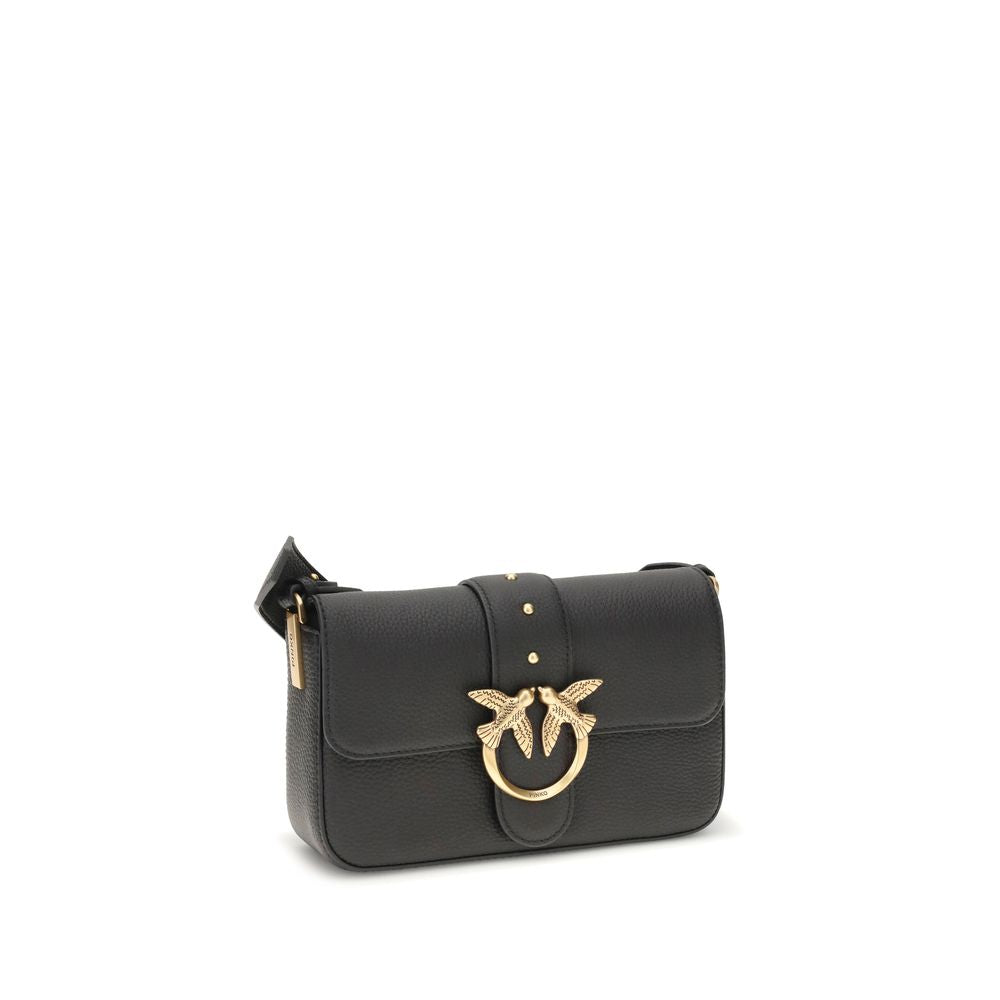 PINKO Black Calf Leather Bos Taurus Shoulder Bag | Regal Royce