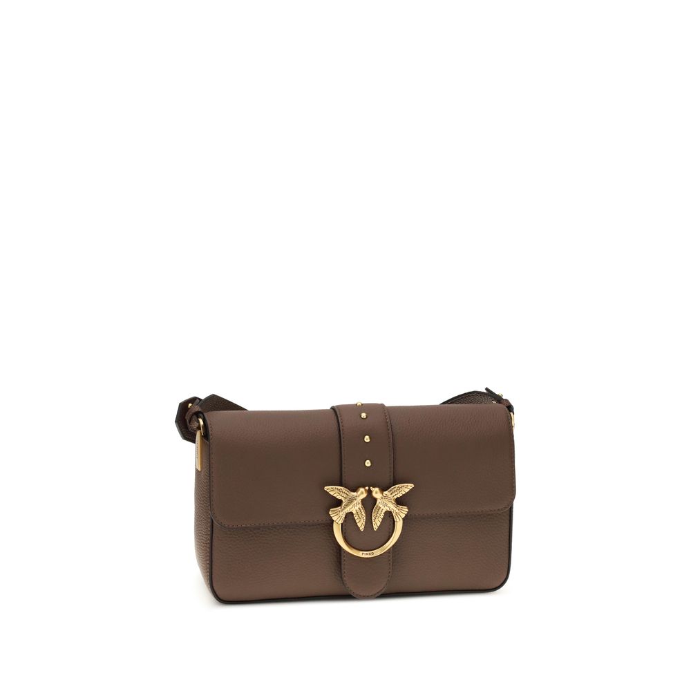 PINKO Brown Calf Leather Bos Taurus Shoulder Bag | Regal Royce