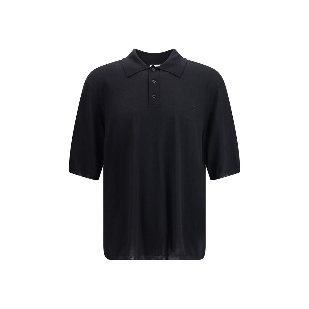 Saint Laurent Black Wool Polo Shirt | Regal Royce