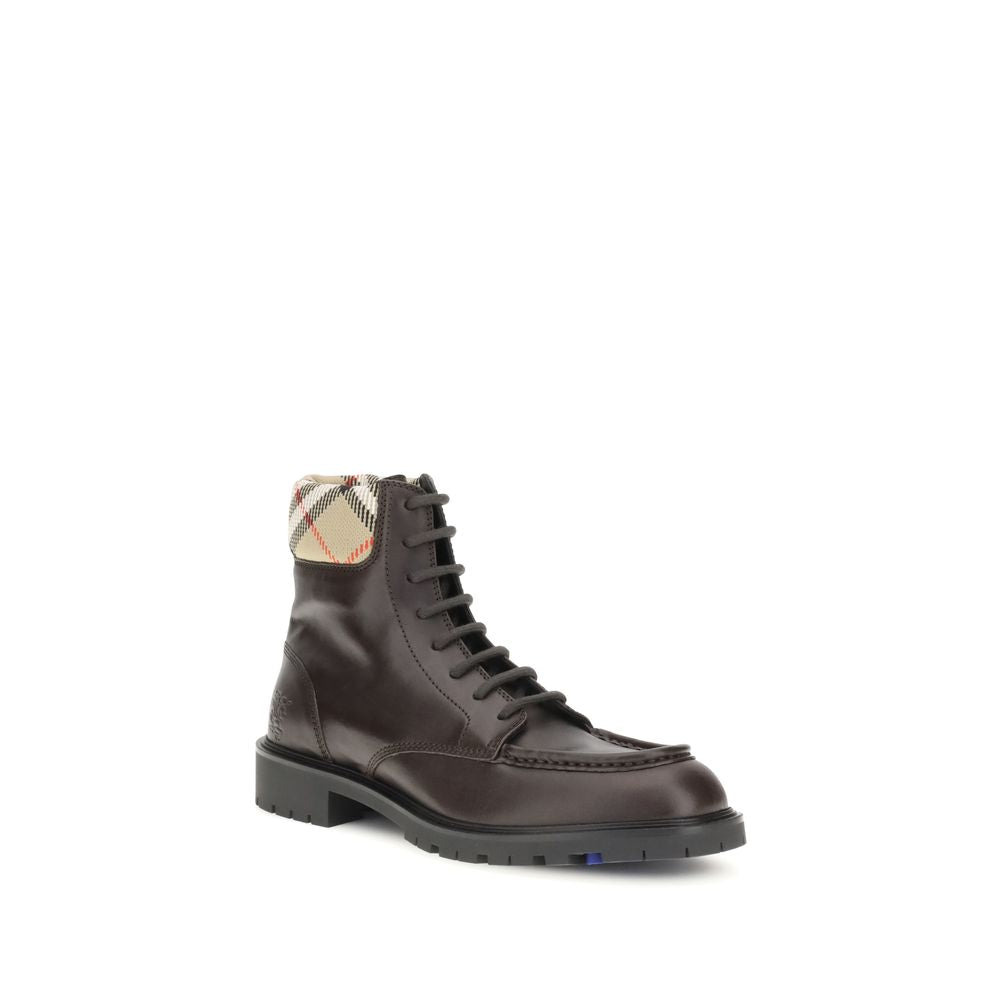 Burberry Brown Calf Leather Bos Taurus Lace-Up Boots | Regal Royce