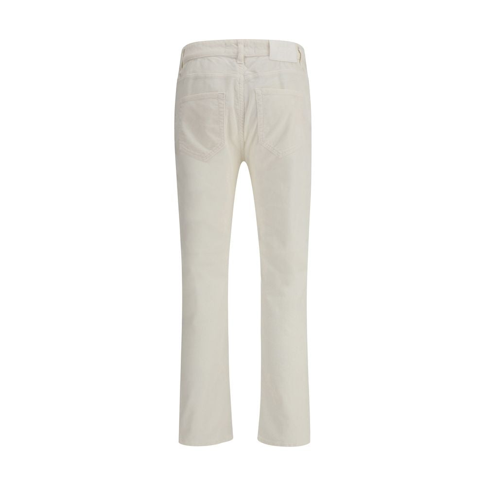 PT Torino White Cotton Casual Pants | Regal Royce