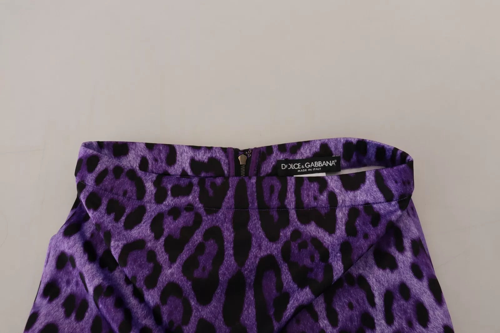 Dolce & Gabbana Purple Leopard Print Pencil Cut Mini Skirt | Regal Royce