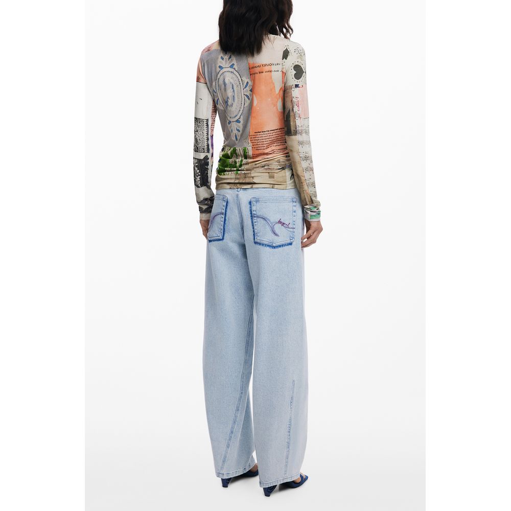 Desigual Beige Viscose Women T-Shirt | Regal Royce