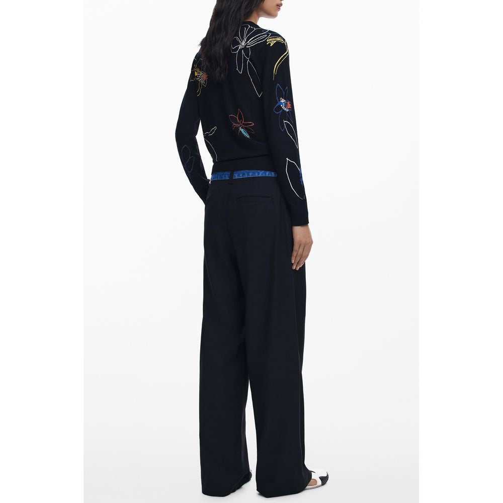 Desigual Black Viscose Women Sweater | Regal Royce
