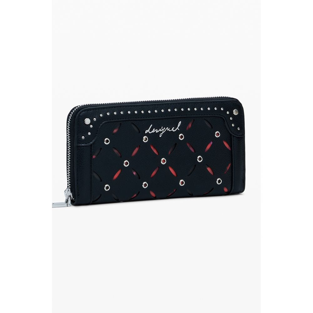 Desigual Nero Polyurethane Women Wallet | Regal Royce