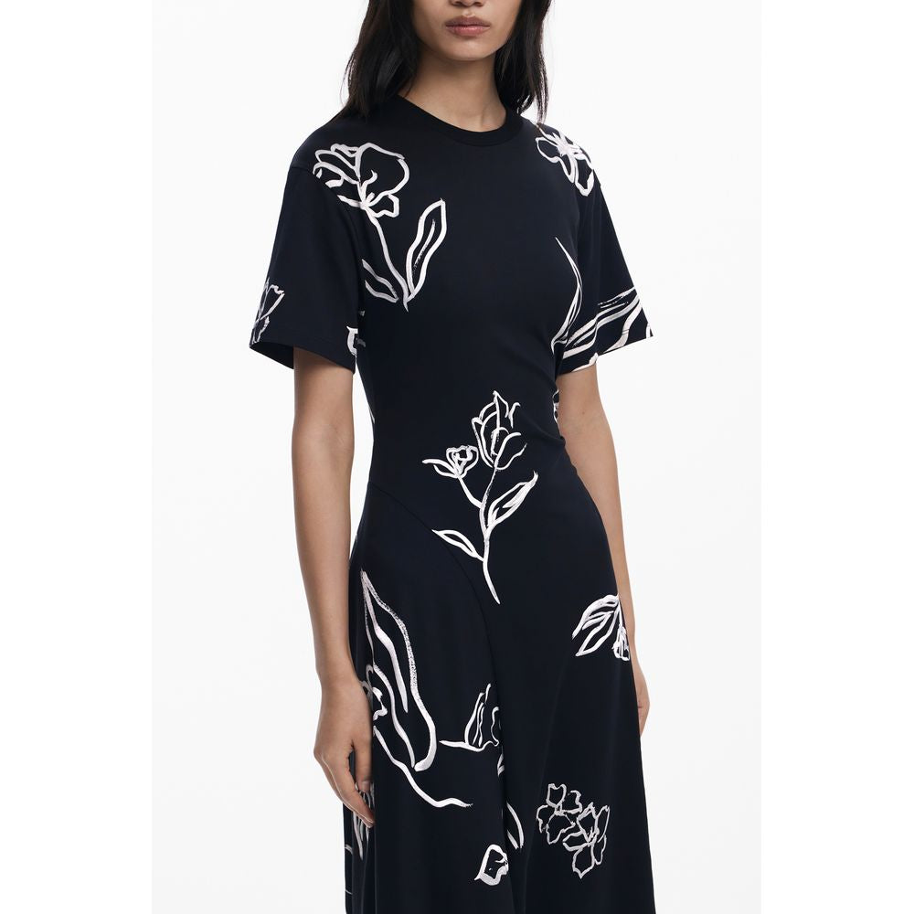 Desigual Black Cotton Women Dress | Regal Royce