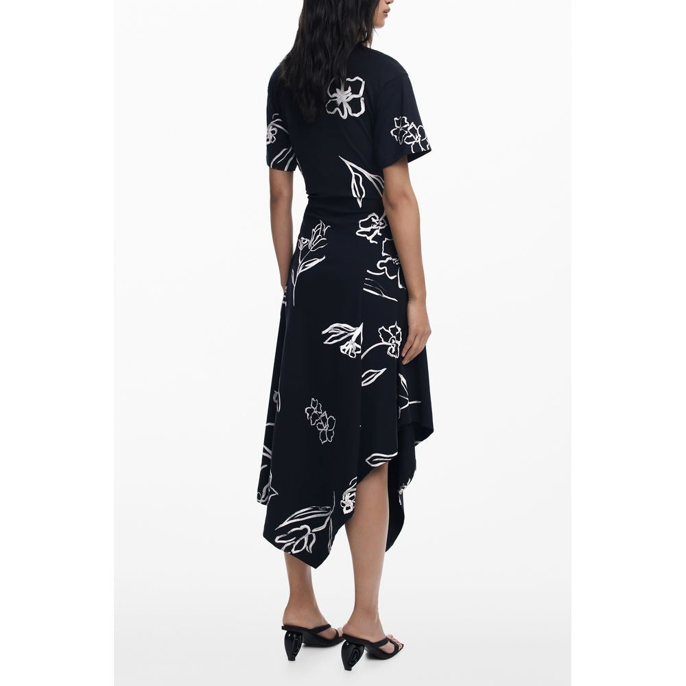 Desigual Black Cotton Women Dress | Regal Royce
