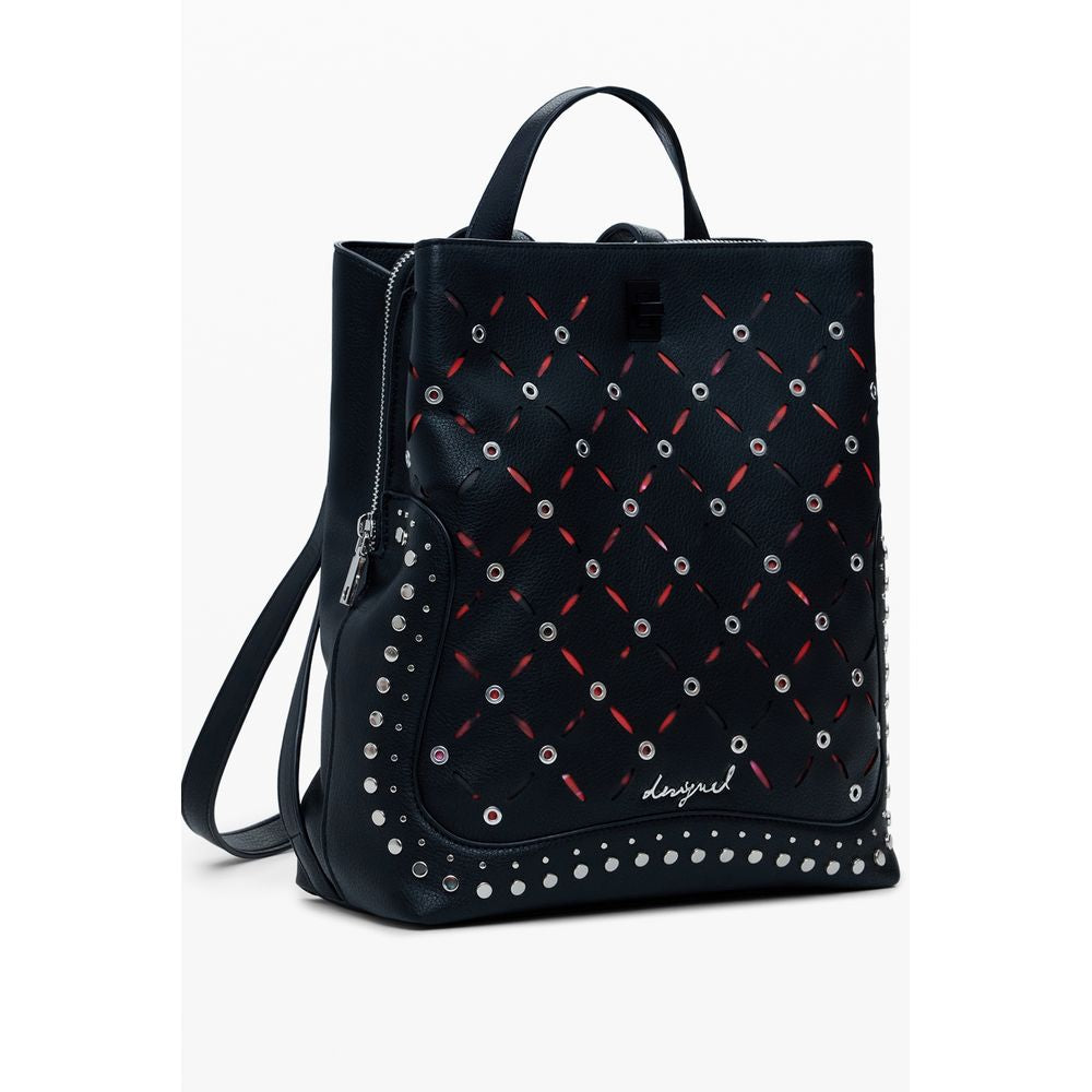 Desigual Nero Polyurethane Women Mini Backpack | Regal Royce