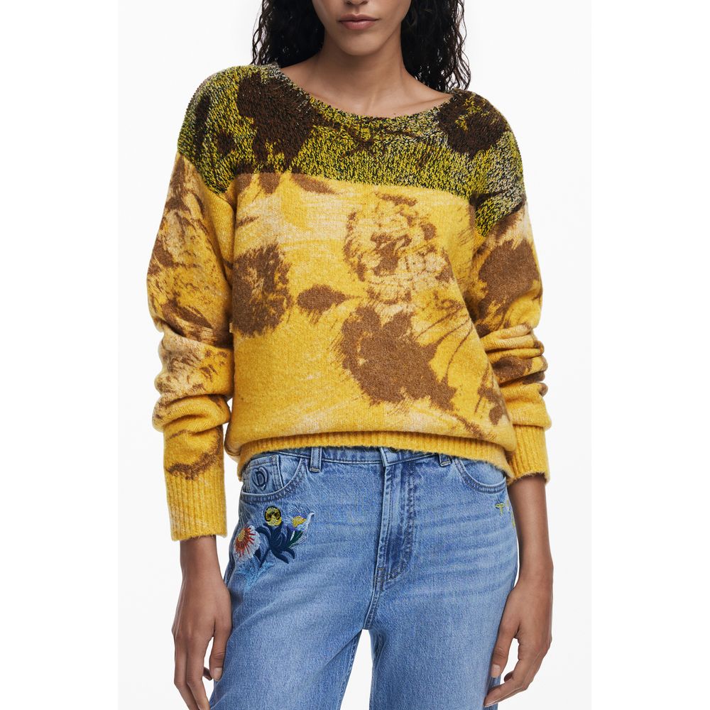 Desigual Yellow Wool Women Sweater