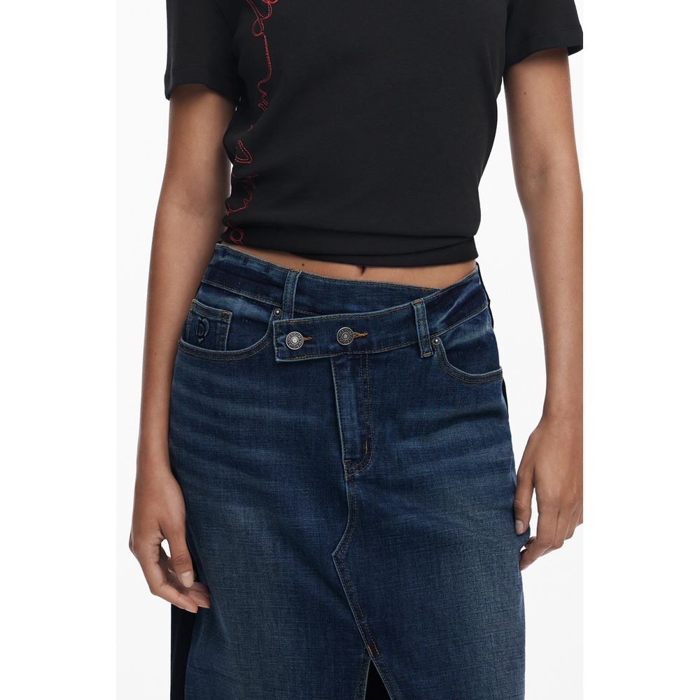 Desigual Blue Cotton Women Skirt | Regal Royce