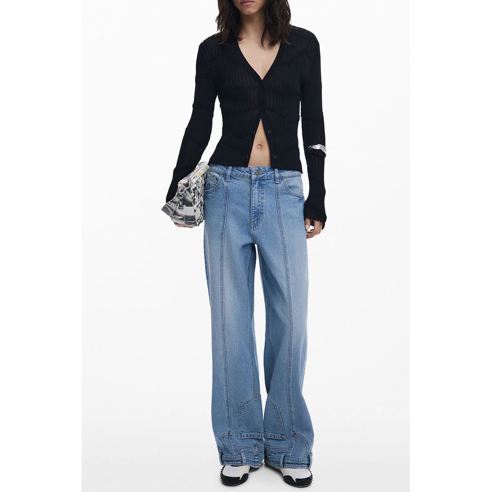 Desigual Black Viscose Women Cardigan | Regal Royce