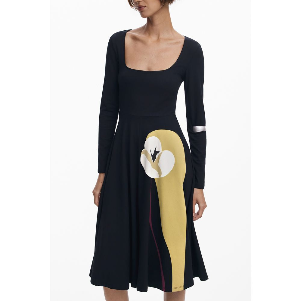 Desigual Black Cotton Women Dress | Regal Royce