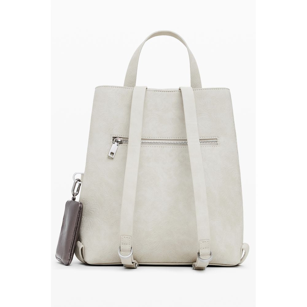 Desigual Beige Polyurethane Women Backpack | Regal Royce
