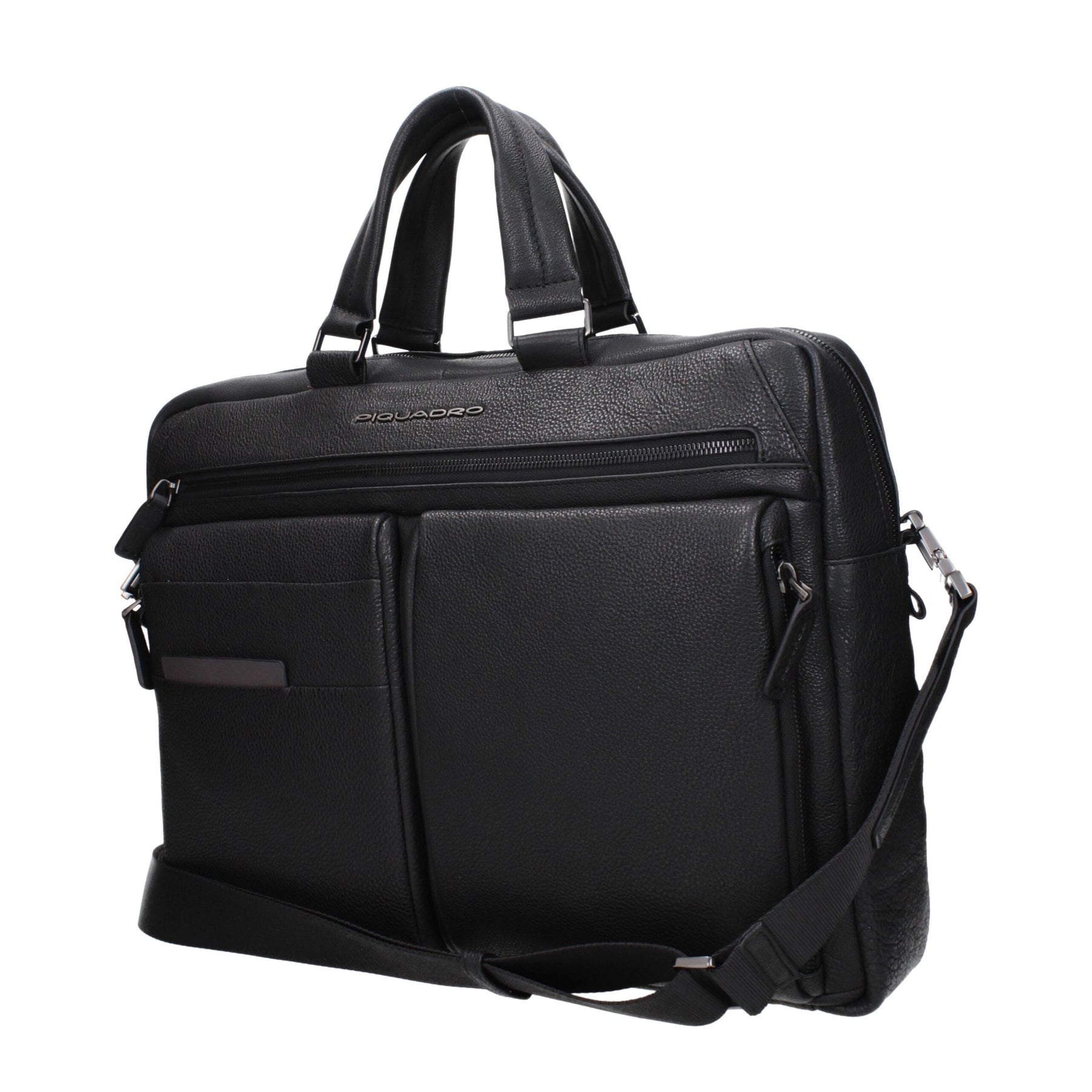 Piquadro Black Leather Business And Laptop Bag | Regal Royce