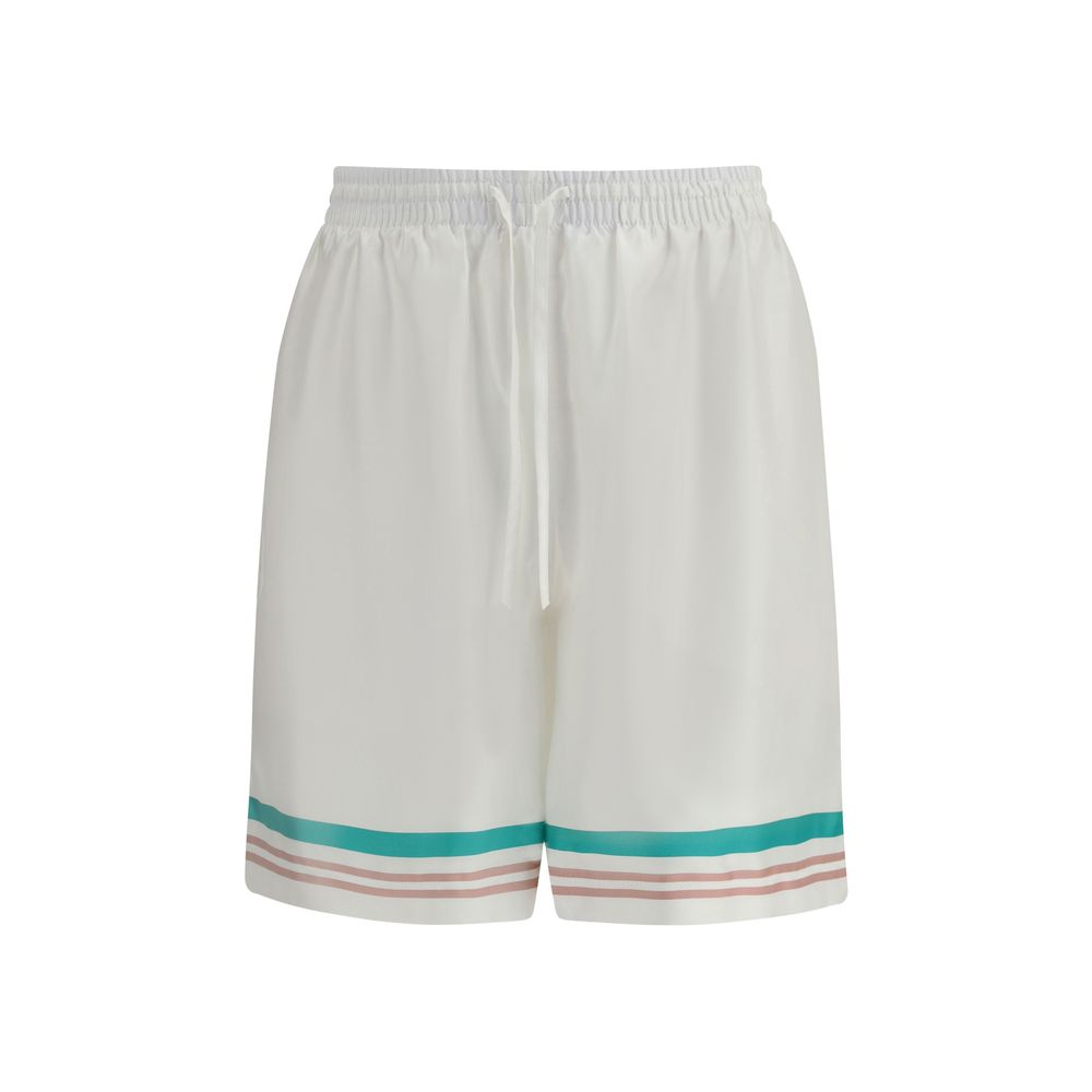 Casablanca White Silk Bermuda Shorts | Regal Royce