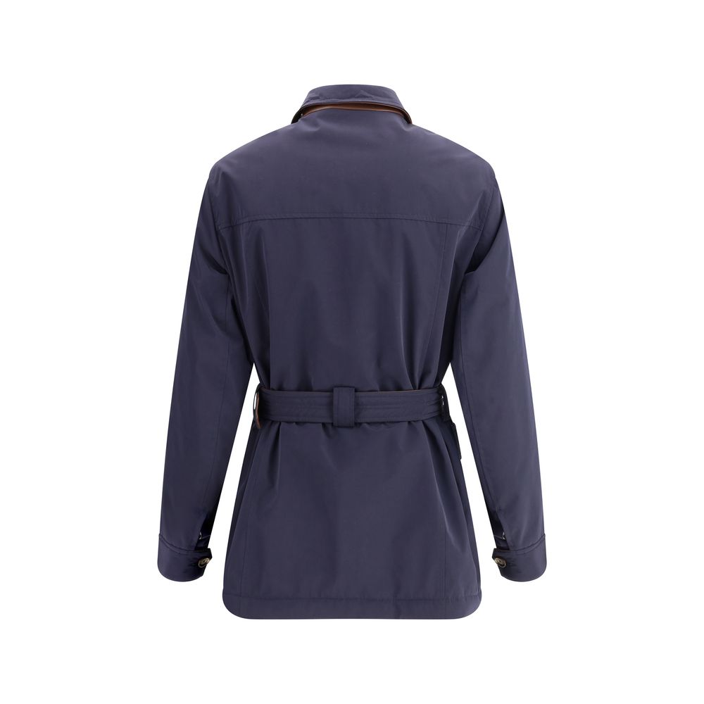Brunello Cucinelli Blue Polyester Coat | Regal Royce