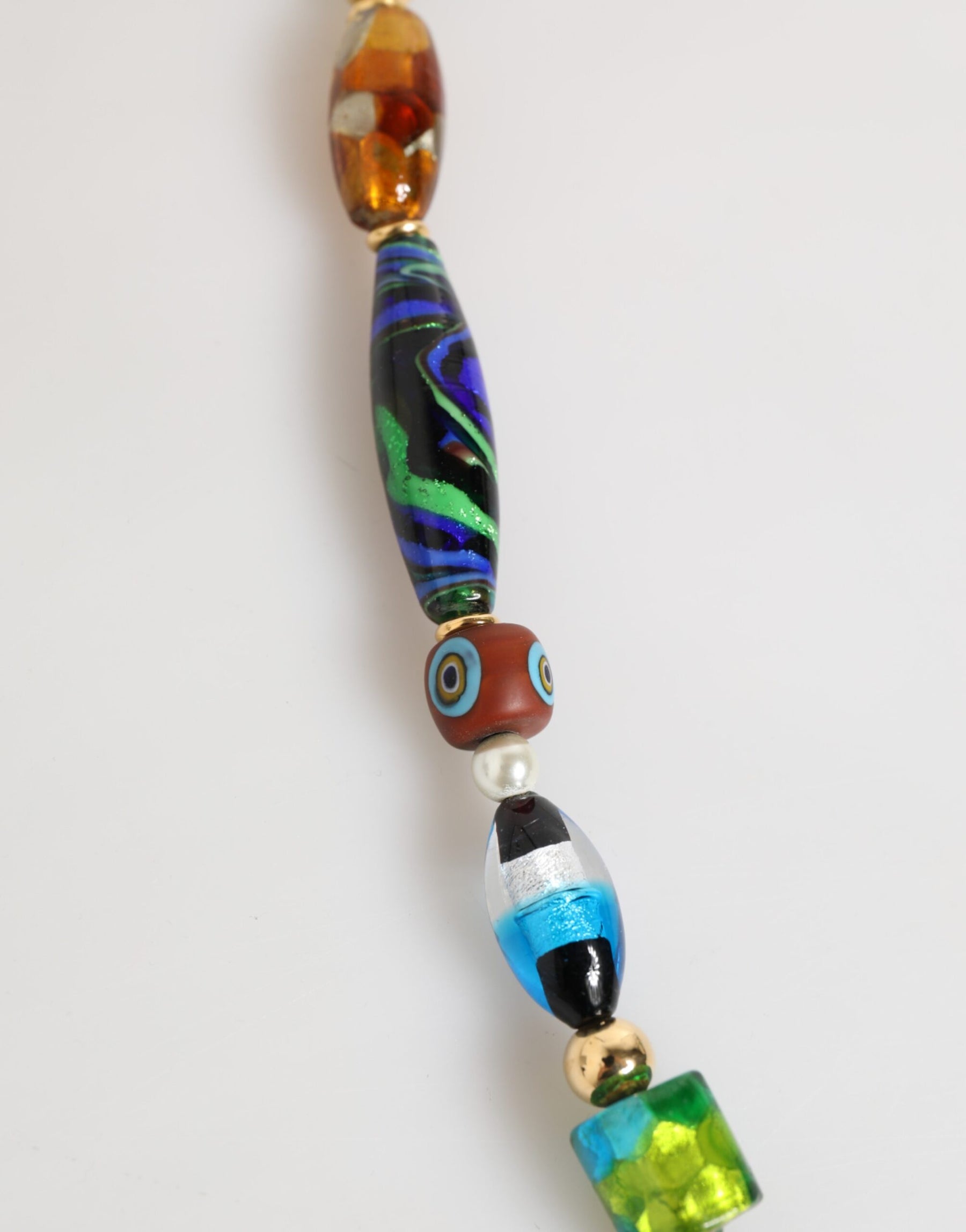 Dolce & Gabbana Multicolor Murano Glass Beads Brass Women Jewelry Necklace | Regal Royce