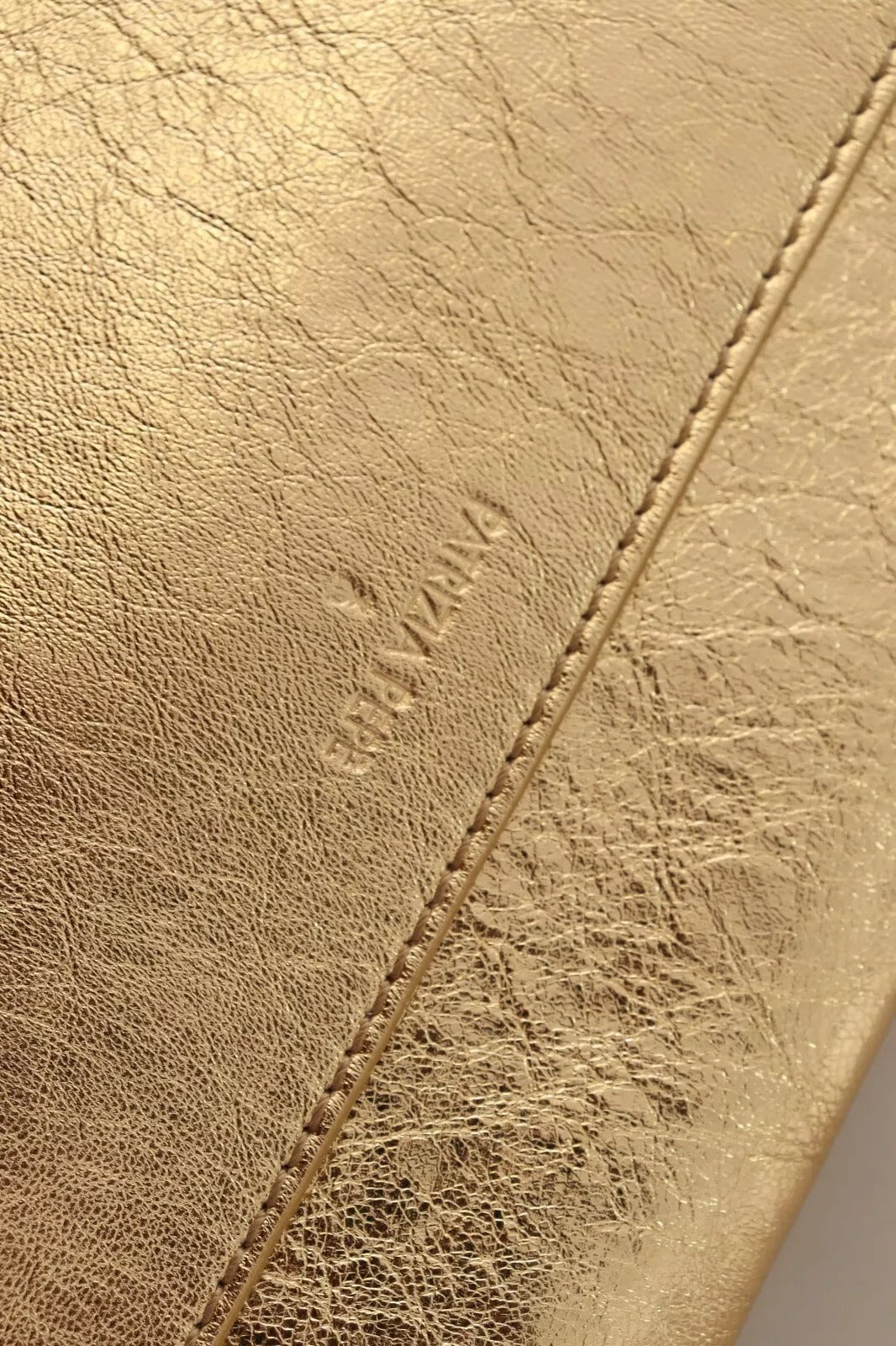 Patrizia Pepe Gold Leather Embellished Shoulder Strap Bag | Regal Royce