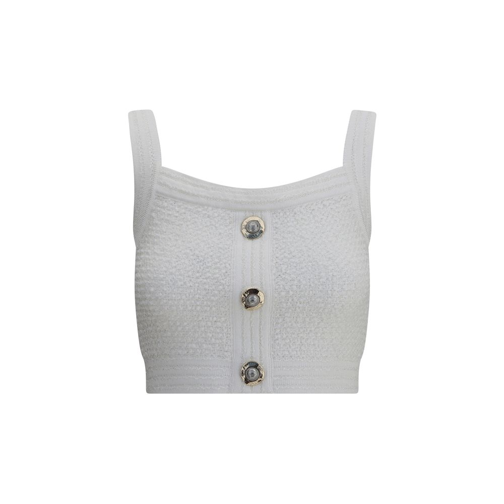Balmain White Polyamide Top | Regal Royce