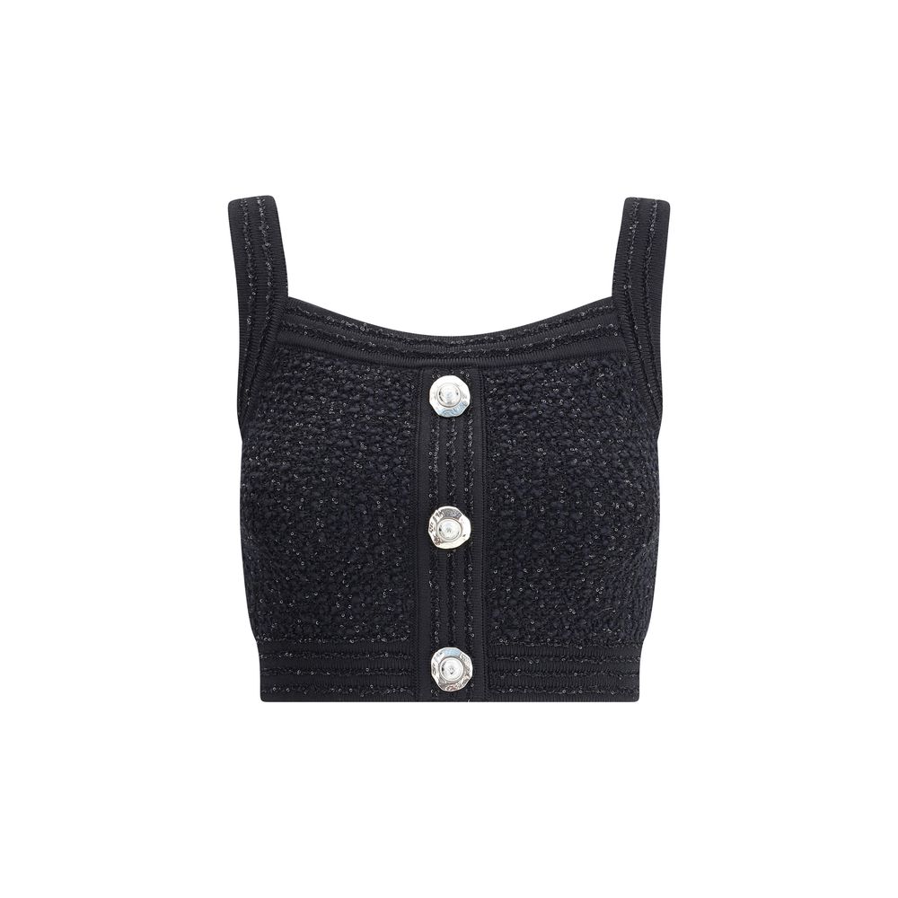 Balmain Black Polyamide Top | Regal Royce