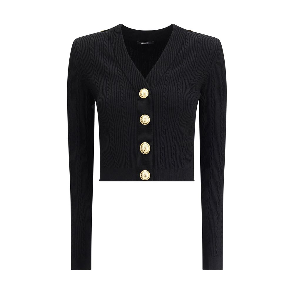 Balmain Black Viscose Cardigan | Regal Royce