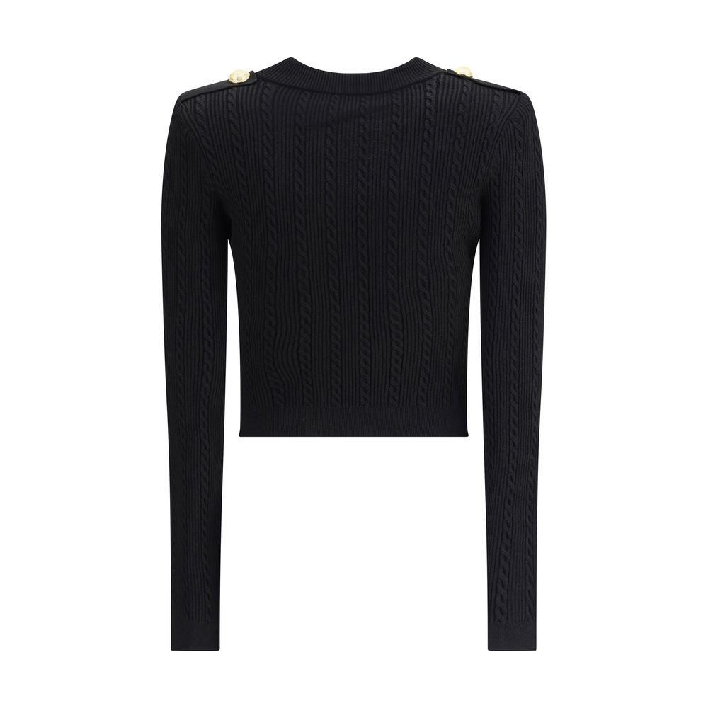 Balmain Black Viscose Cardigan | Regal Royce