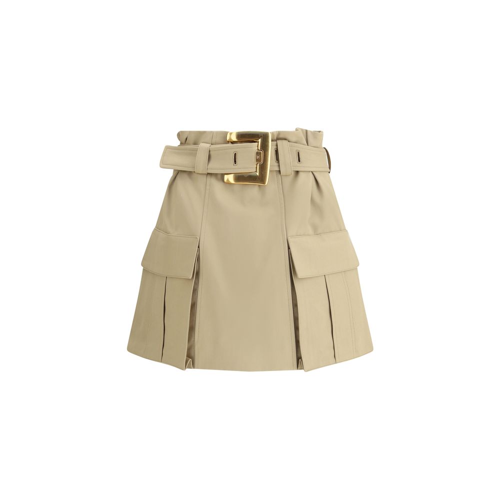 Balmain Beige Cotton Mini Skirt | Regal Royce