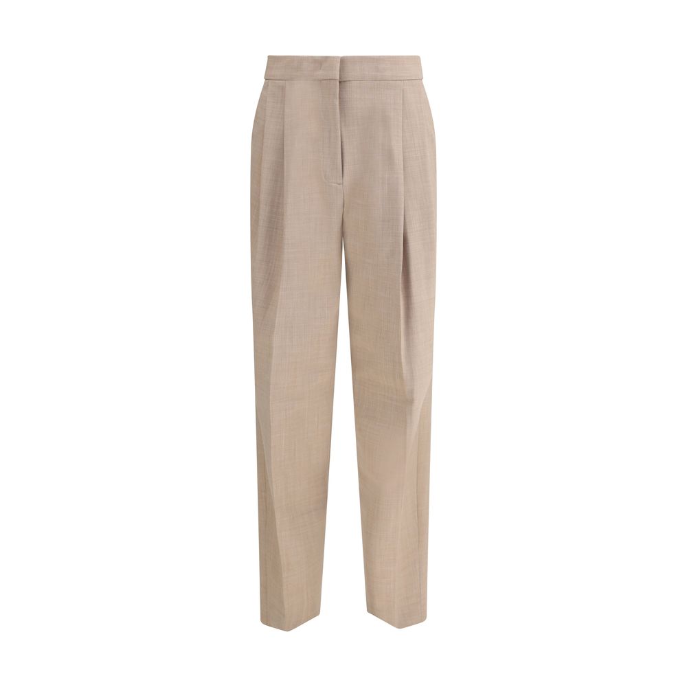 Fabiana Filippi Beige Fleece Wool Dress Pants