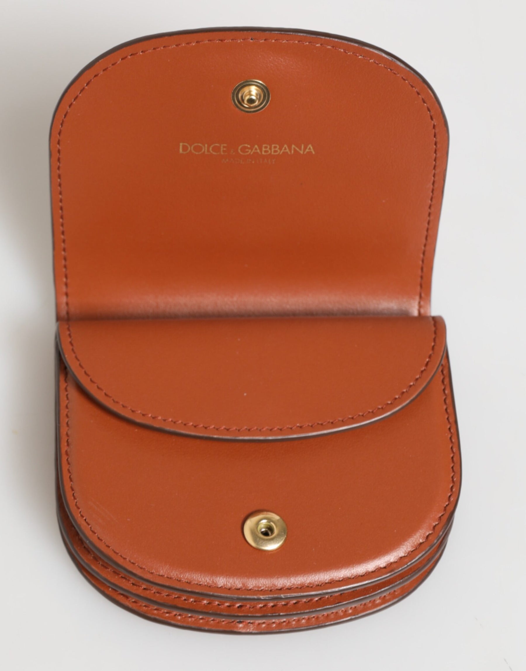 Dolce & Gabbana Brown Black Calf Leather Leopard Print Logo Plaque Wallet | Regal Royce