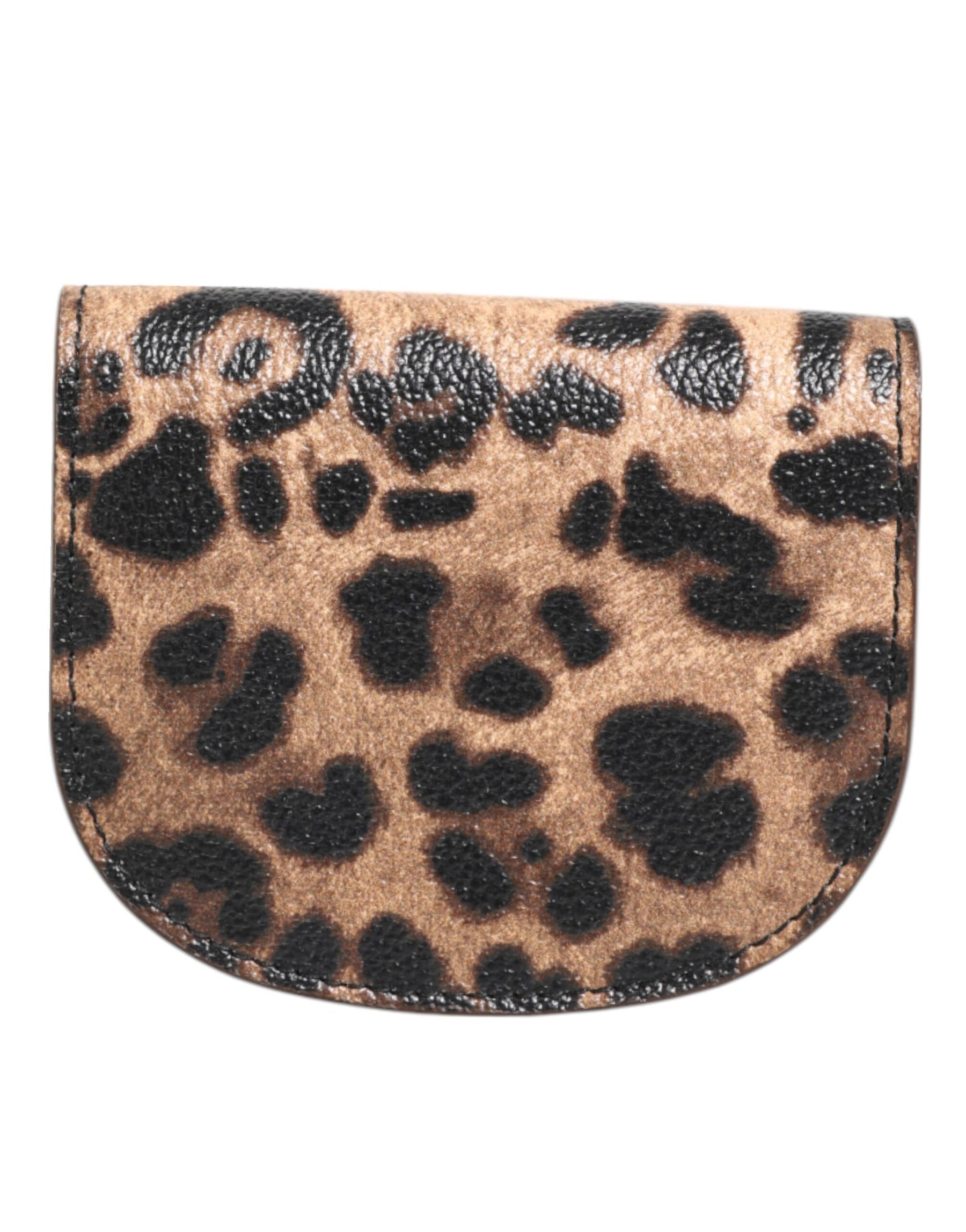 Dolce & Gabbana Brown Leopard Print Calf Leather Small Coin Purse Wallet | Regal Royce