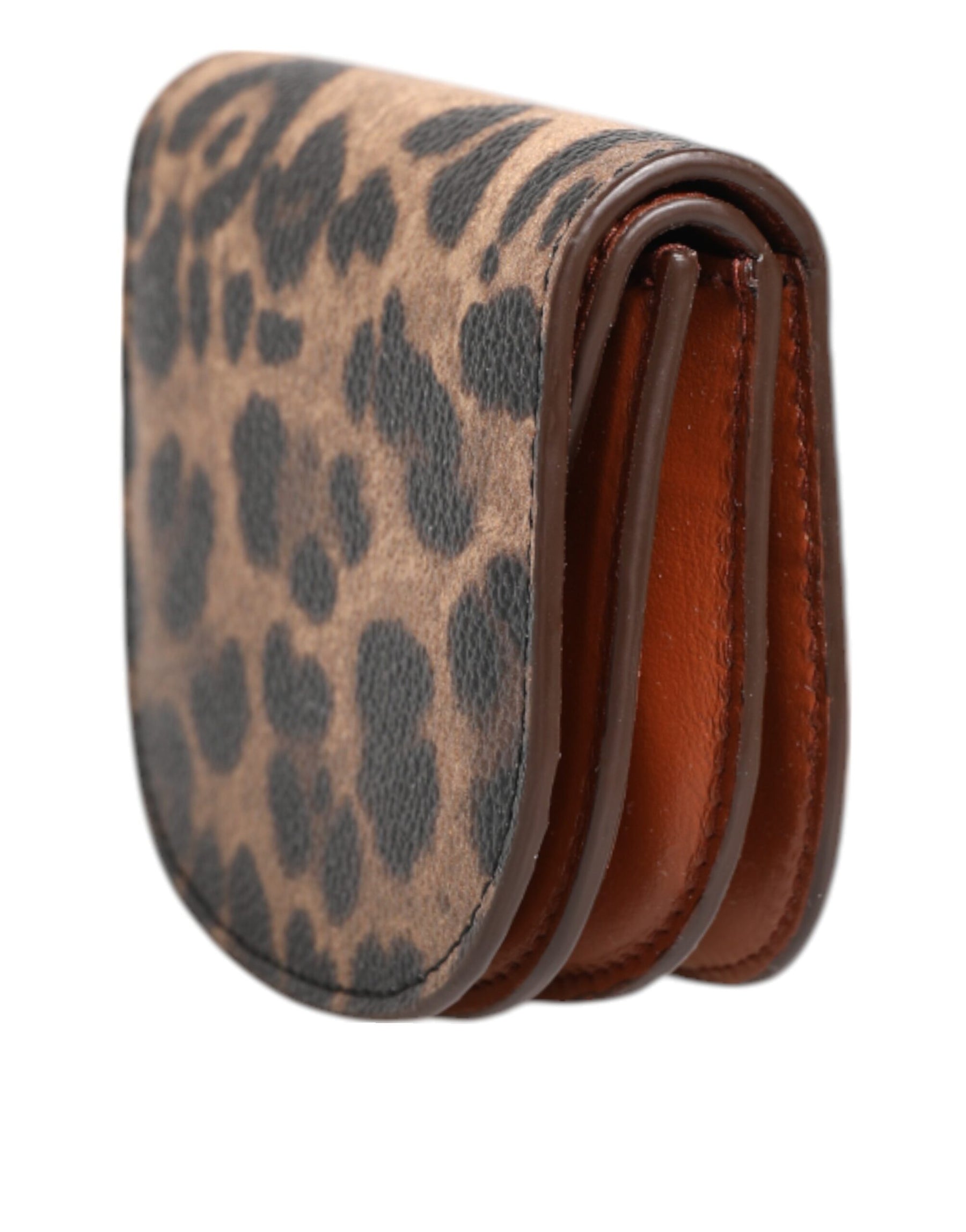 Dolce & Gabbana Brown Leopard Print Calf Leather Small Coin Purse Wallet | Regal Royce