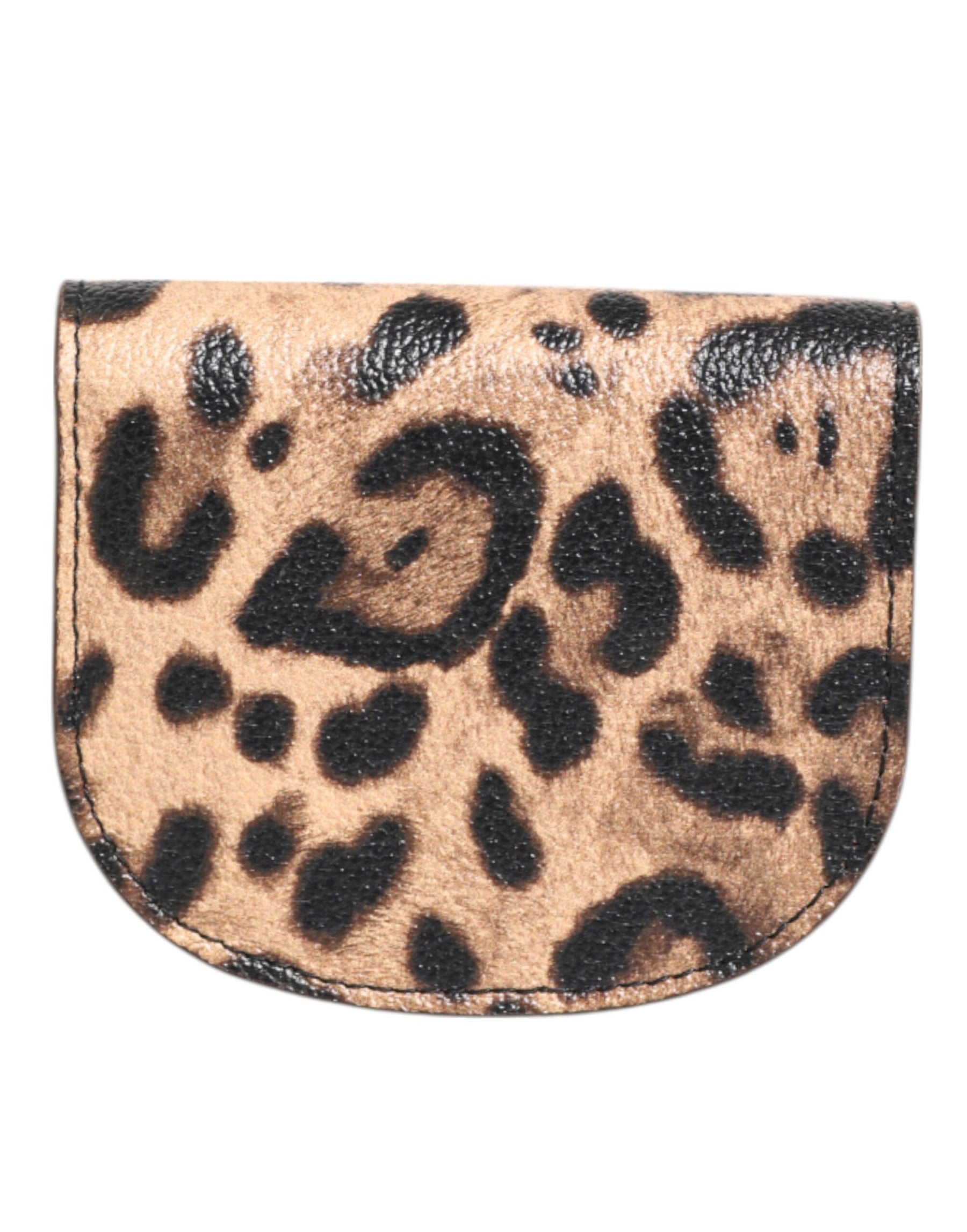 Dolce & Gabbana Brown Leopard Print Calf Leather Small Coin Purse Wallet | Regal Royce