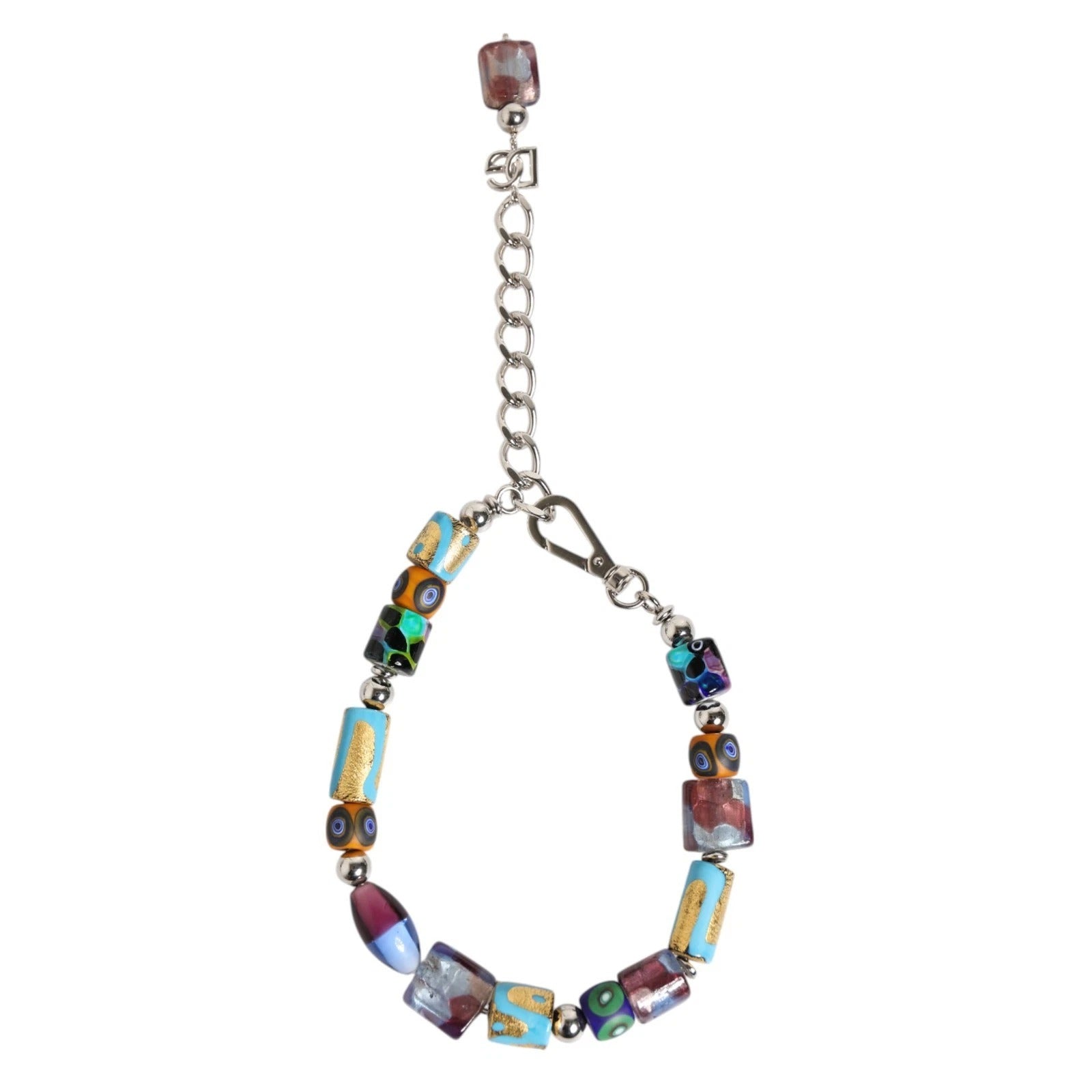 Dolce & Gabbana Multicolor Murano Glass Beads Brass Zamak Necklace | Regal Royce