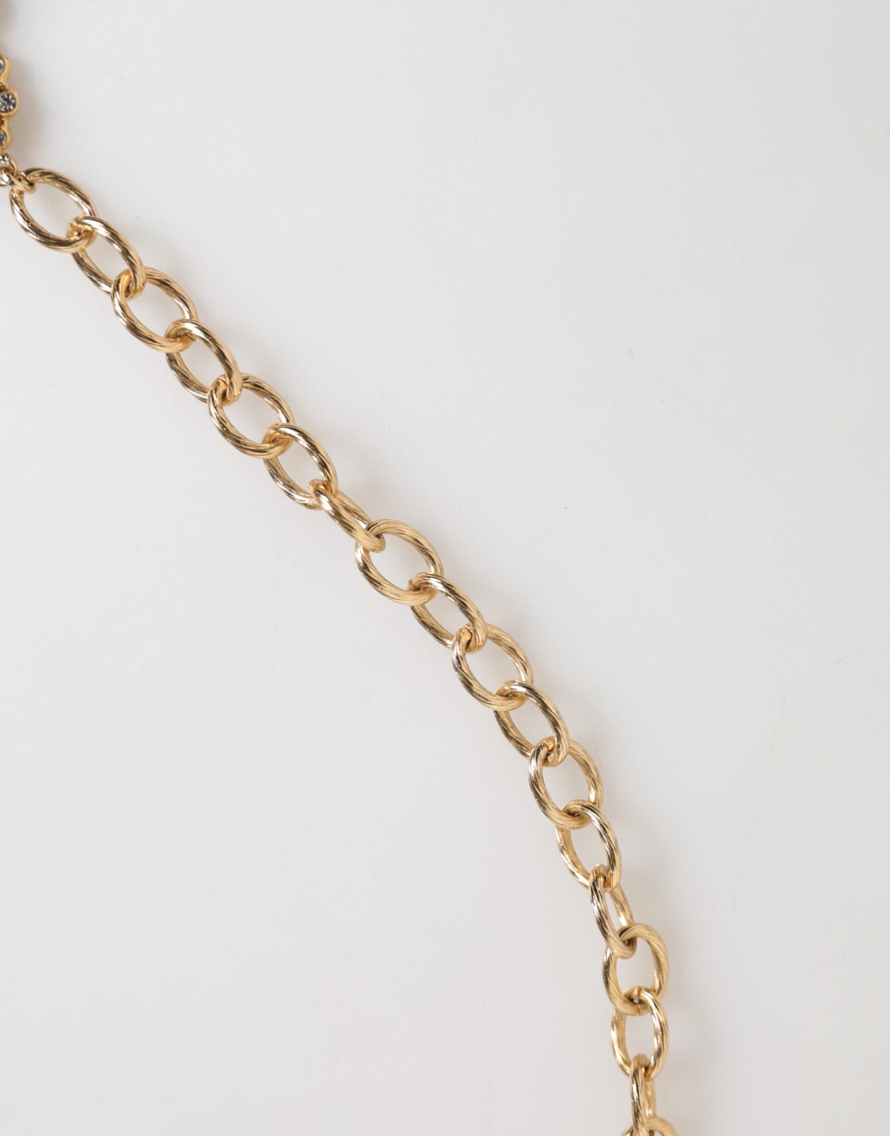 Dolce & Gabbana Gold Crystal Clock Face Pendant Statement Jewelry Necklace | Regal Royce