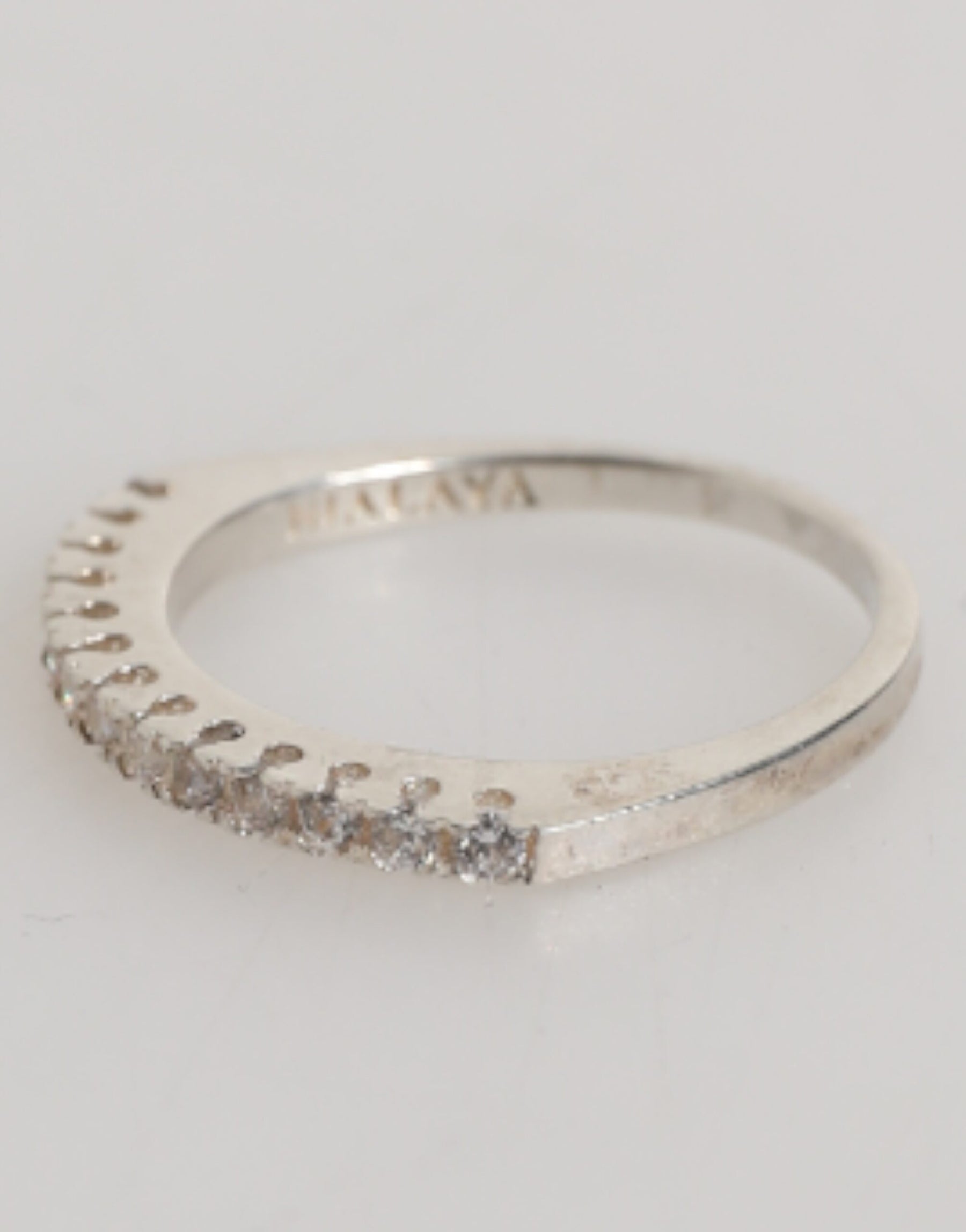Nialaya Sterling Silver 925 Band Pave CZ Crystal Eternity Ring | Regal Royce