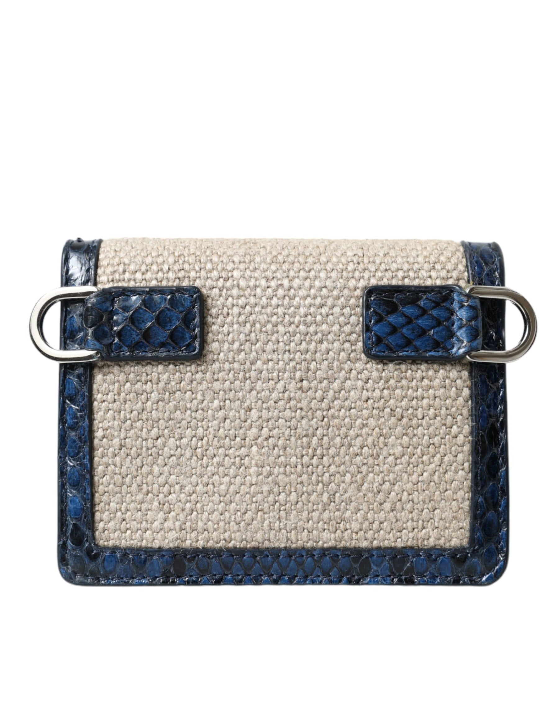 Dolce & Gabbana Beige Raffia Blue Leather Trim Mini Shoulder Purse Crossbody Bag | Regal Royce