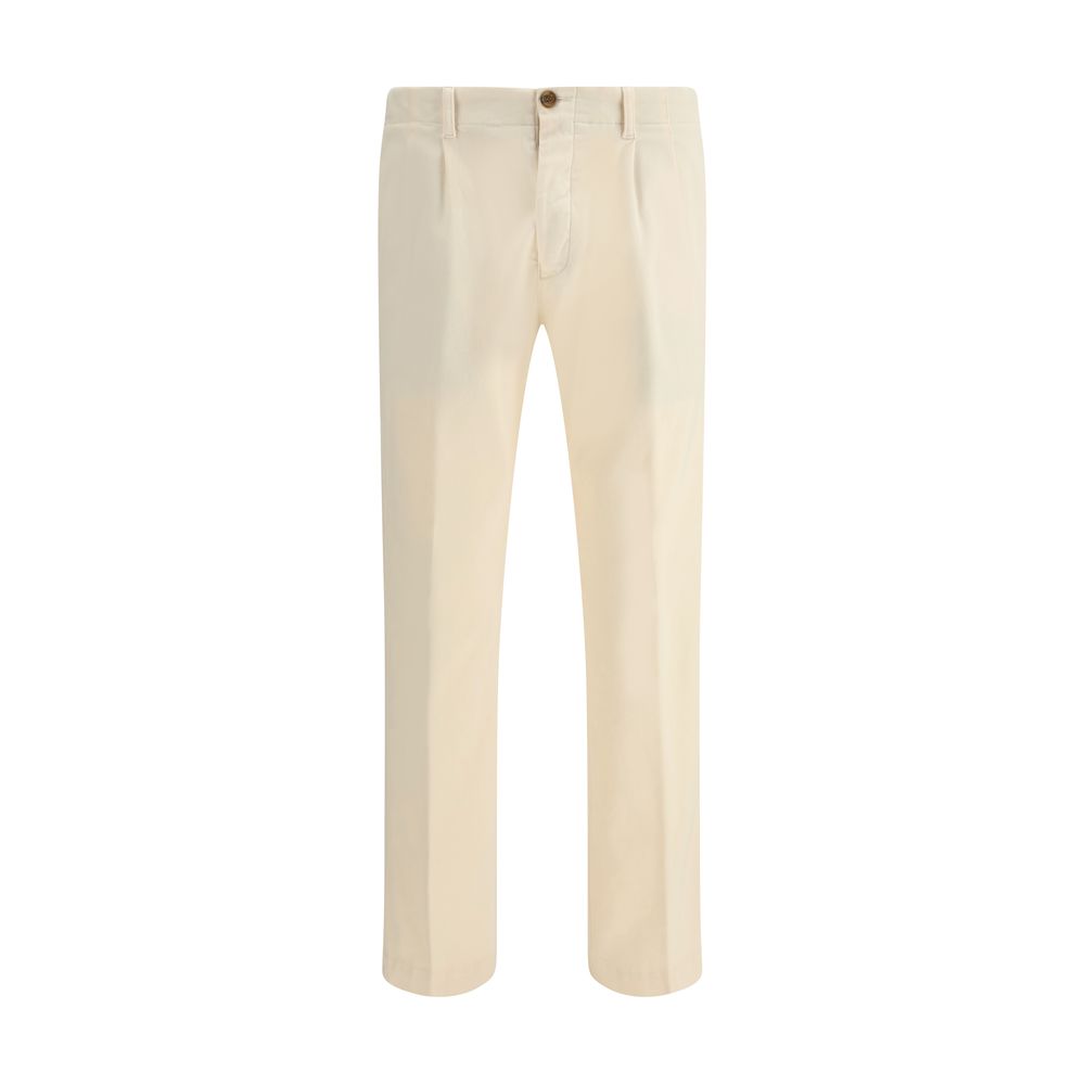 Germano Cream Cotton Casual Pants | Regal Royce