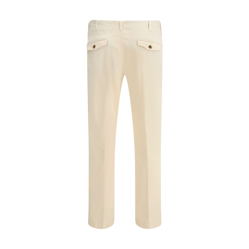 Germano Cream Cotton Casual Pants | Regal Royce