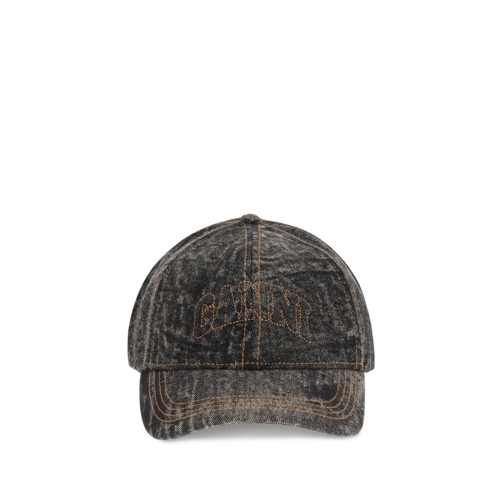 Ganni Gray Cotton Cap (Baseball Hat) | Regal Royce