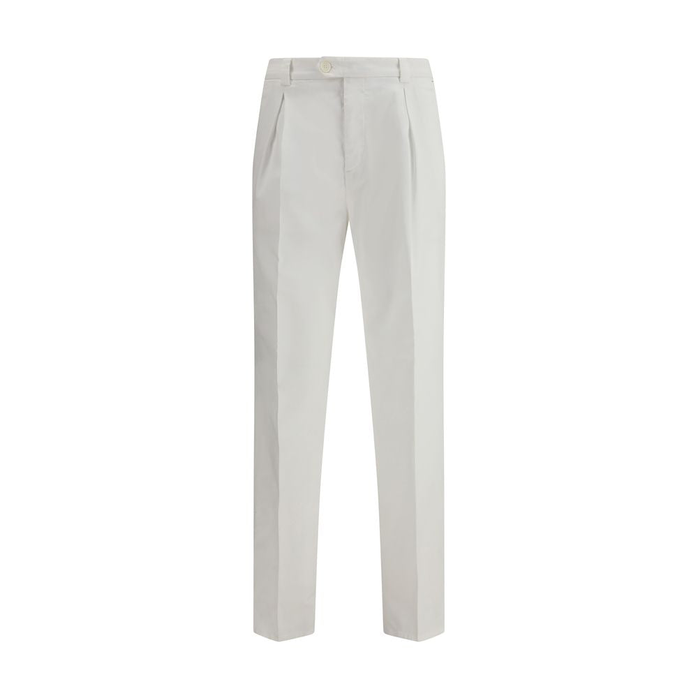 Brunello Cucinelli White Cotton Casual Pants | Regal Royce