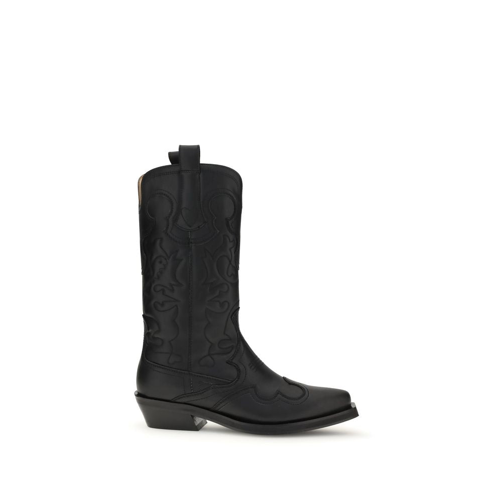 Ganni Black Recycled Leather Boots | Regal Royce