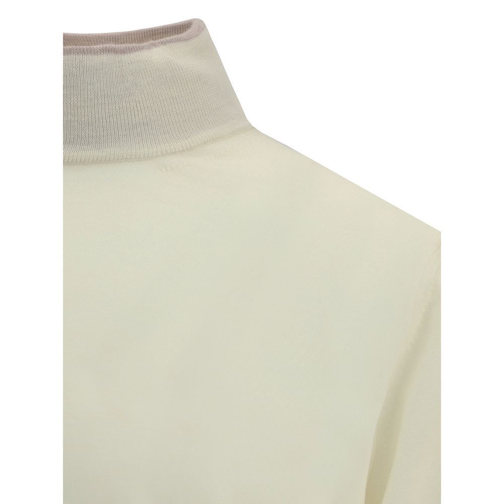 Cruna Cream Wool Turtleneck | Regal Royce
