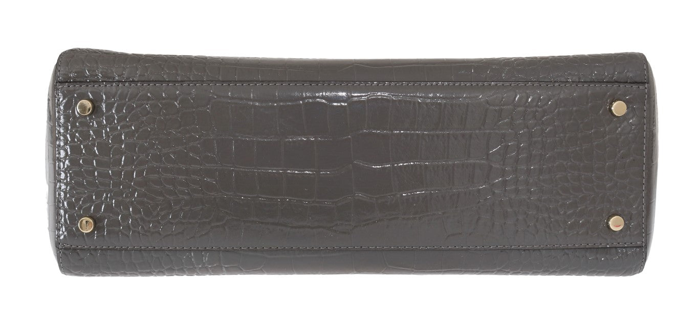 Kate Spade Grey Croc Embossed Leather Elissa Bristol Drive Tote Handbag Bag | Regal Royce