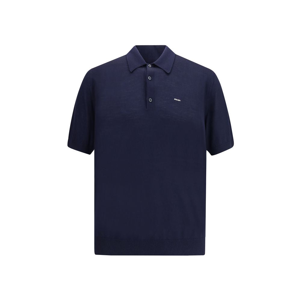 Prada Blue Fleece Wool Polo Shirt | Regal Royce