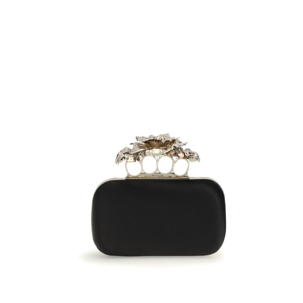 Alexander McQueen Black Silk Clutch Bag | Regal Royce
